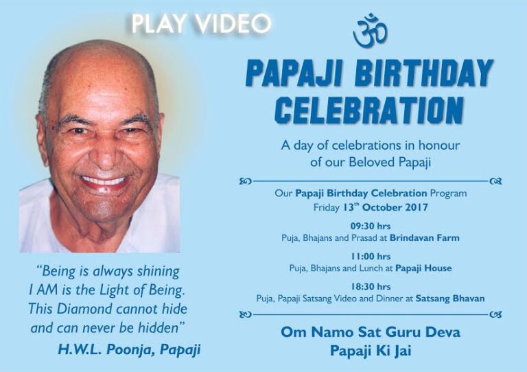 PAPAJI BIRTHDAY – 13 Oct 2017